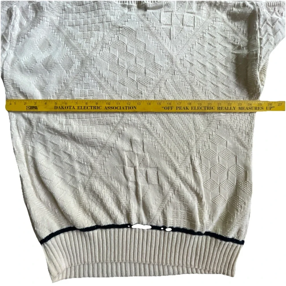 Vintage (NWT) McBriar textured Golf Sweater v-neck USA Made Men's XL embroidered